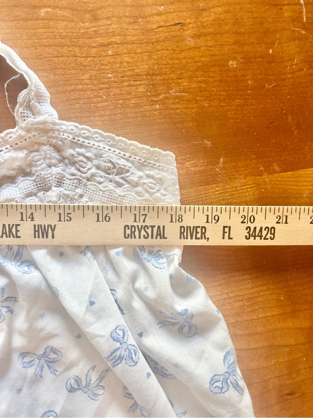 Vintage Willow Creek Blue Bow Lace Cottagecore Tradwife Coquette Nightgown M - Picture 11 of 12